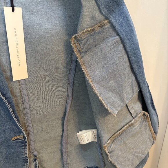 NWT Women's Nicole Miller Denim Blazer Jacket Size Small - Picture 4 of 8